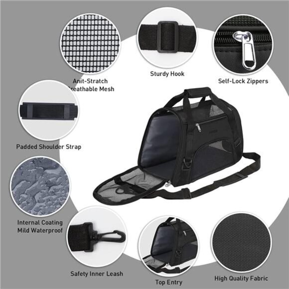 Cat Carrier Soft-Sided Airline Approved Pet Carrier Bag,Pet Travel Carrier - Picture 3 of 8